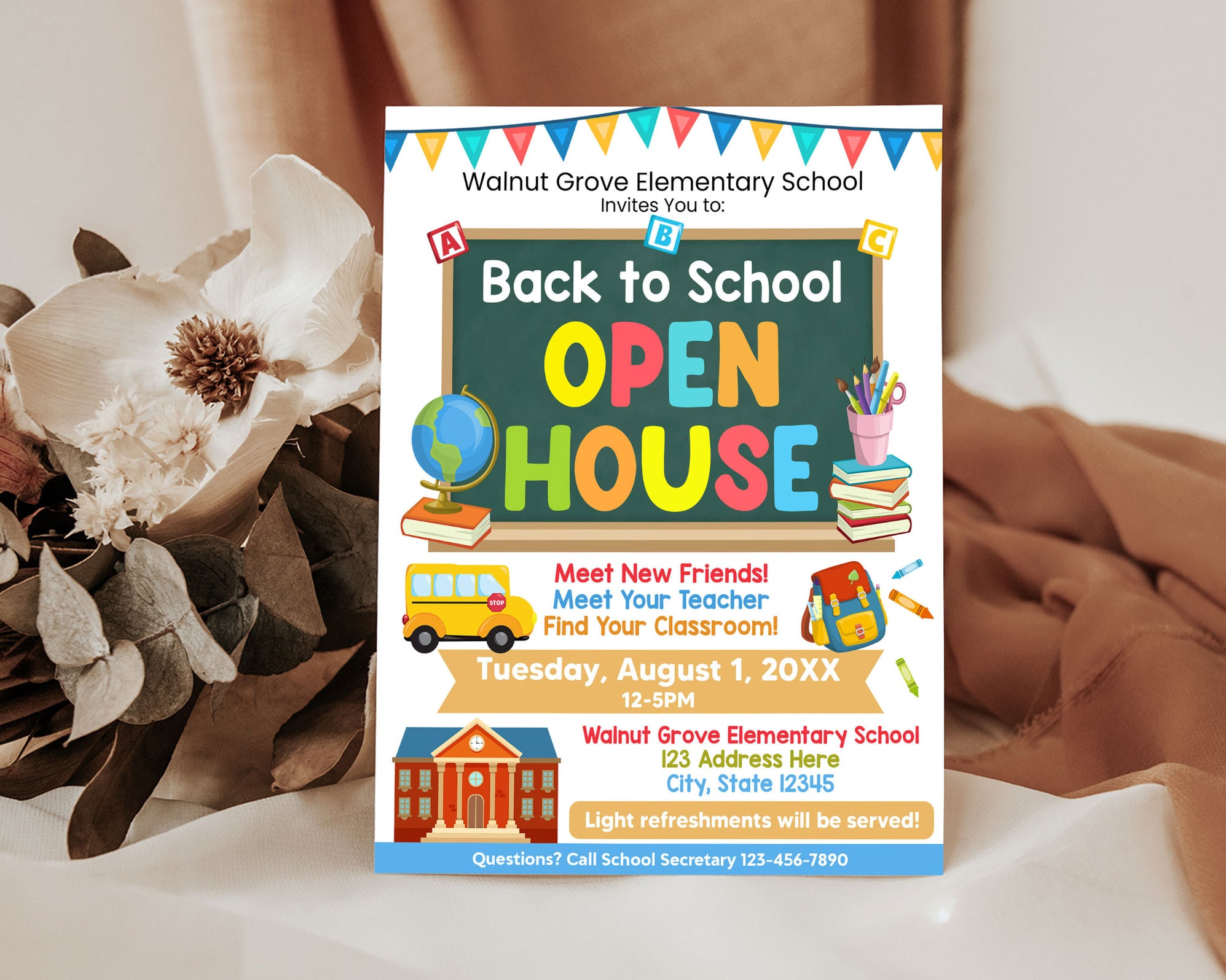 Customizable Back To School Open House Fundraiser Flyer | PTO PTA ...