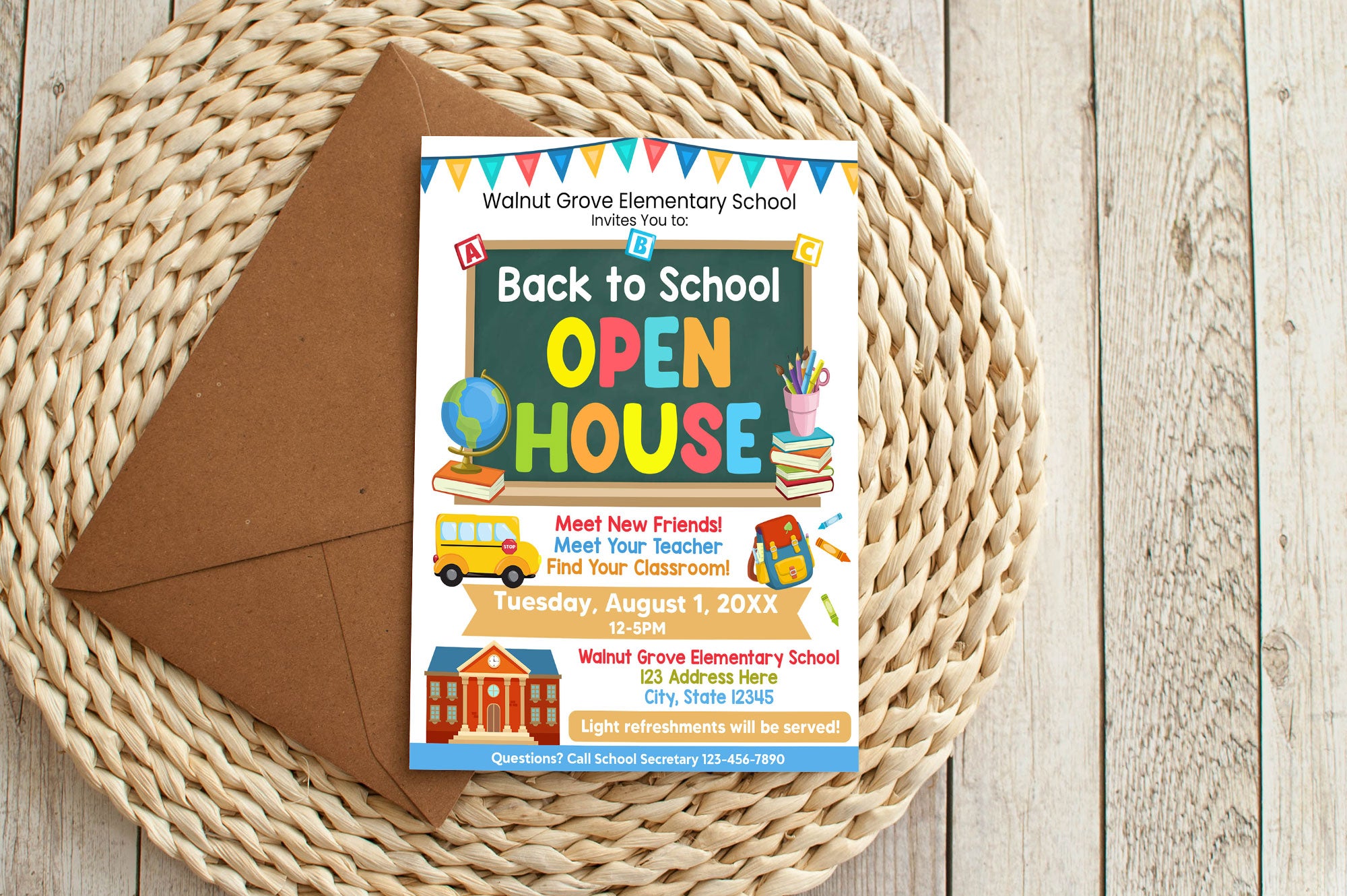 Customizable Back To School Open House Fundraiser Flyer | PTO PTA ...