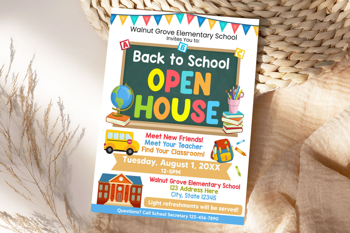 Customizable Back To School Open House Fundraiser Flyer | PTO PTA ...