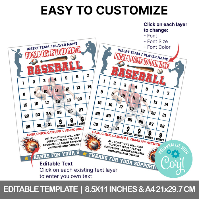 Baseball Pick A Date To Donate | Fundraising Donation Calendar Template - Posh Park baseball-pick-a-date-to-donate-fundraising-donation-calendar-template-posh-park