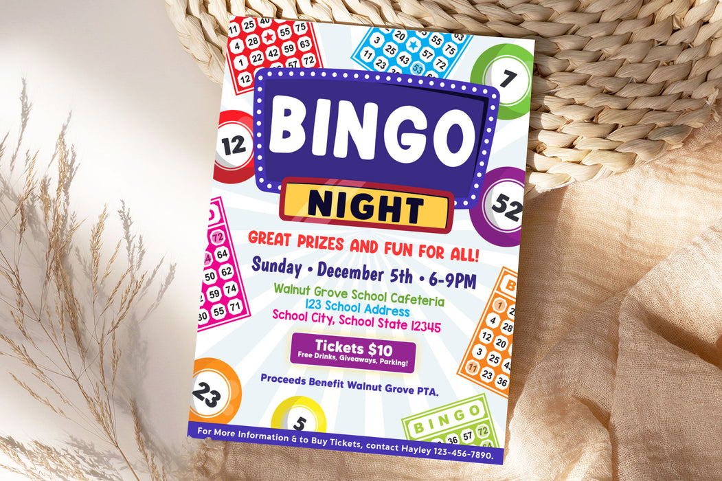 Customizable Bingo Night Flyer Bingo Fundraiser Event Flyer Invite