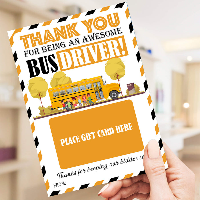 Customizable Bus Driver Gift Card Holder | School Bus Driver Appreciation Gift Card Template