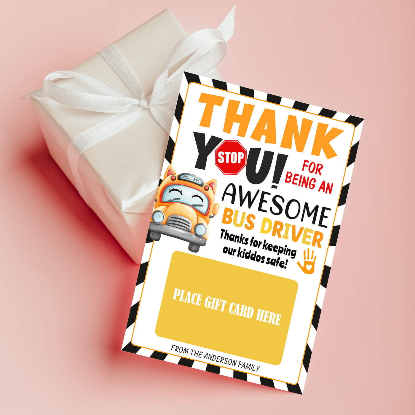 Small Bus Card Bus Driver Appreciation Gift Card Holder | School Bus Driver Thank You ...