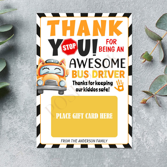 Bus Driver Appreciation Gift Card Holder | School Bus Driver Thank You Card Template - Posh Park bus-driver-appreciation-gift-card-holder-school-bus-driver-thank-you-card-template-posh-park