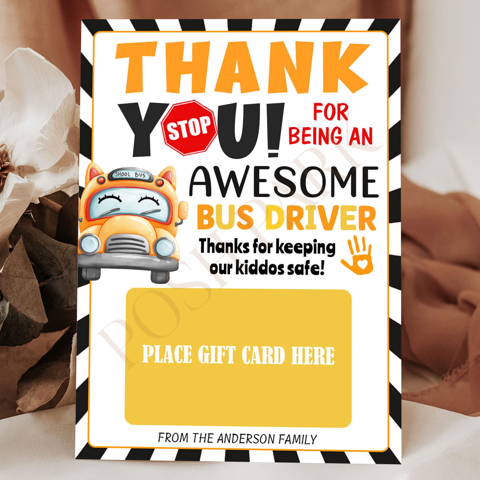 Bus Driver Appreciation Gift Card Holder | School Bus Driver Thank You ...