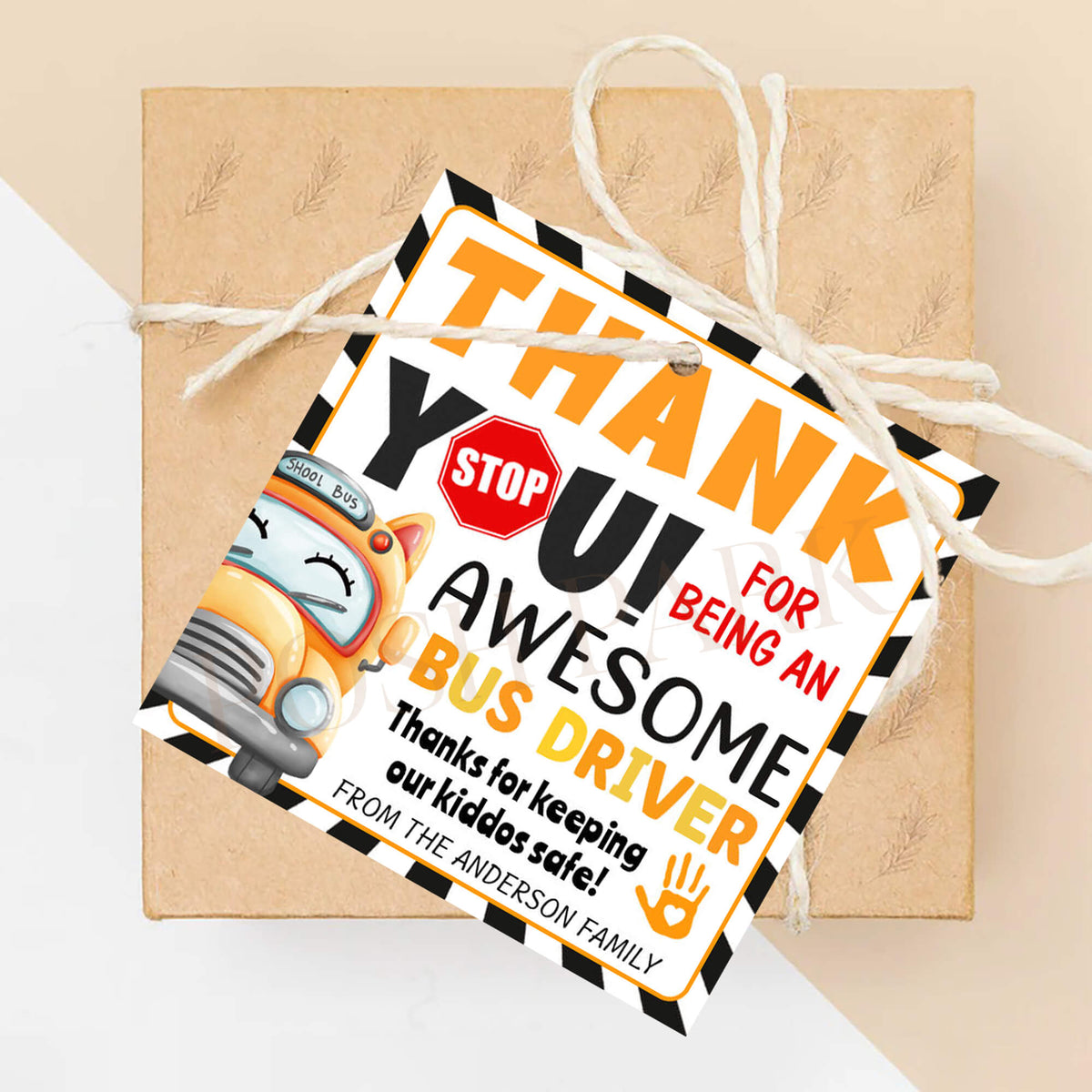 DIY Bus Driver Appreciation Thank You Tag Template | School Bus Driver ...