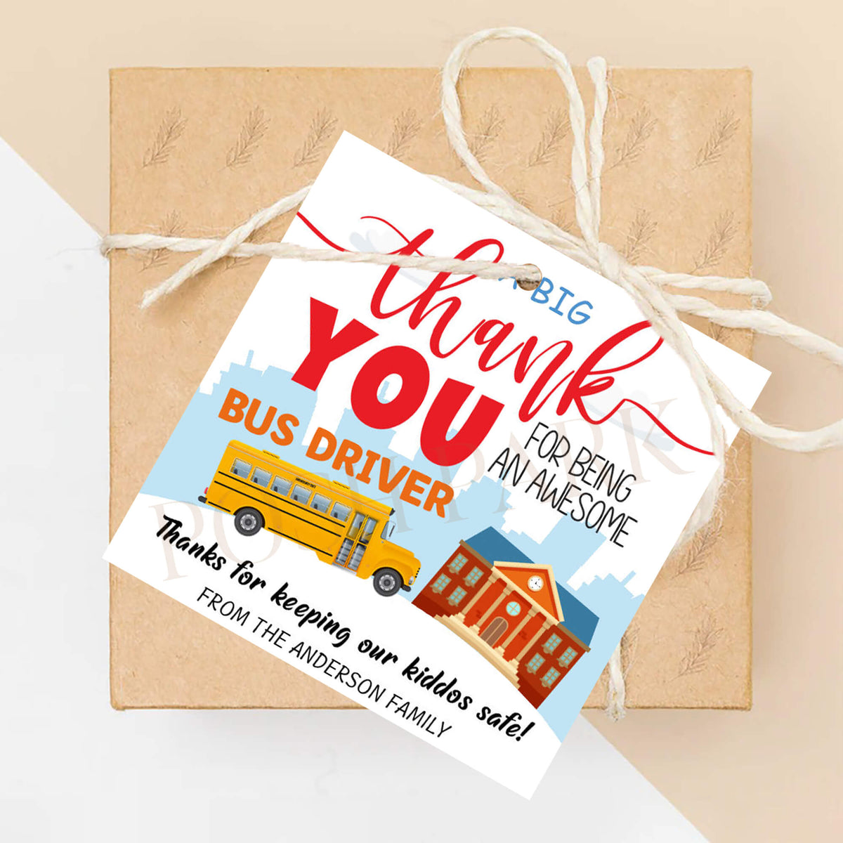 Bus Driver Appreciation Gift Favor Tag | School Bus Driver Thank You ...