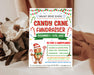 DIY Candy Cane Fundraiser Flyer Template | Holiday Christmas Fundraiser Event Invitation