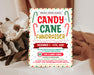 Candy Cane Fundraiser Flyer Template | Holiday School Fundraiser Event Invite Poster
