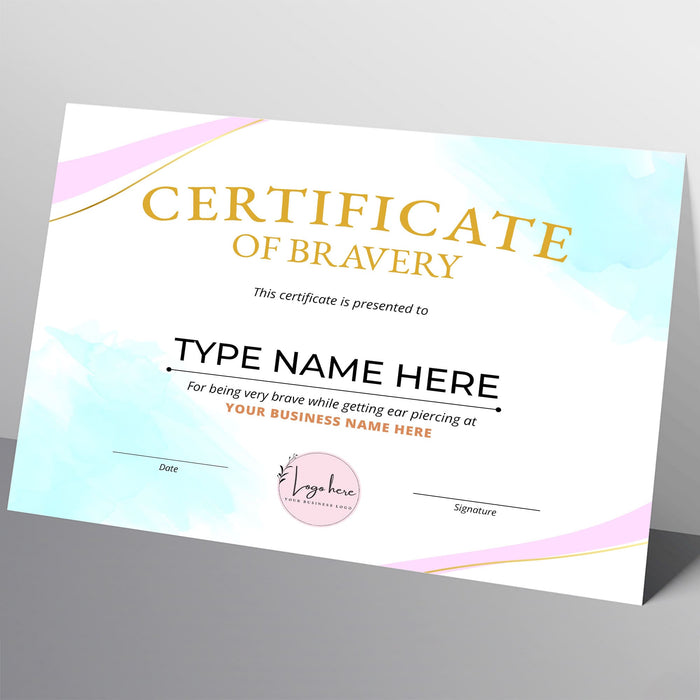 Editable Certificate of Bravery and Courage Award Template