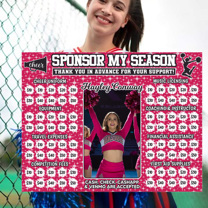 DIY Cheerleader Sports Donation Calendar Template | School Cheer Pick a Date to Donate School Fundraiser Template