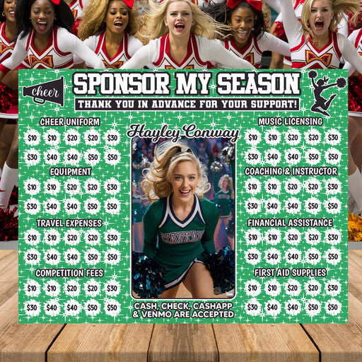 Customizable School Cheerleader Donation Calendar Template | Cheer Team Pick a Date to Donate School Fundraiser