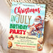 Funny Santa Christmas in July Birthday Invitation