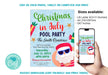 Cute Santa Christmas in July Pool Party Invite