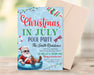 Funny Santa Christmas in July BBQ Party Invitation