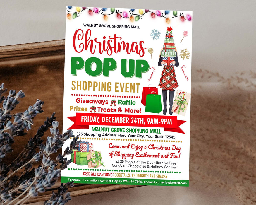 Customizable Christmas Pop-Up Event Flyer Printable