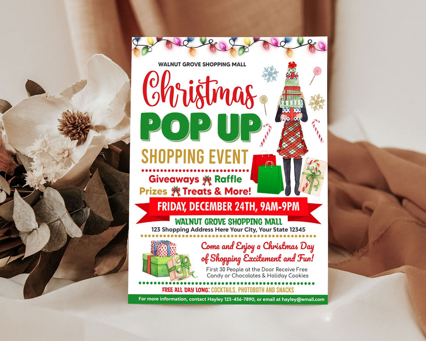 Customizable Christmas Pop-Up Event Flyer Printable