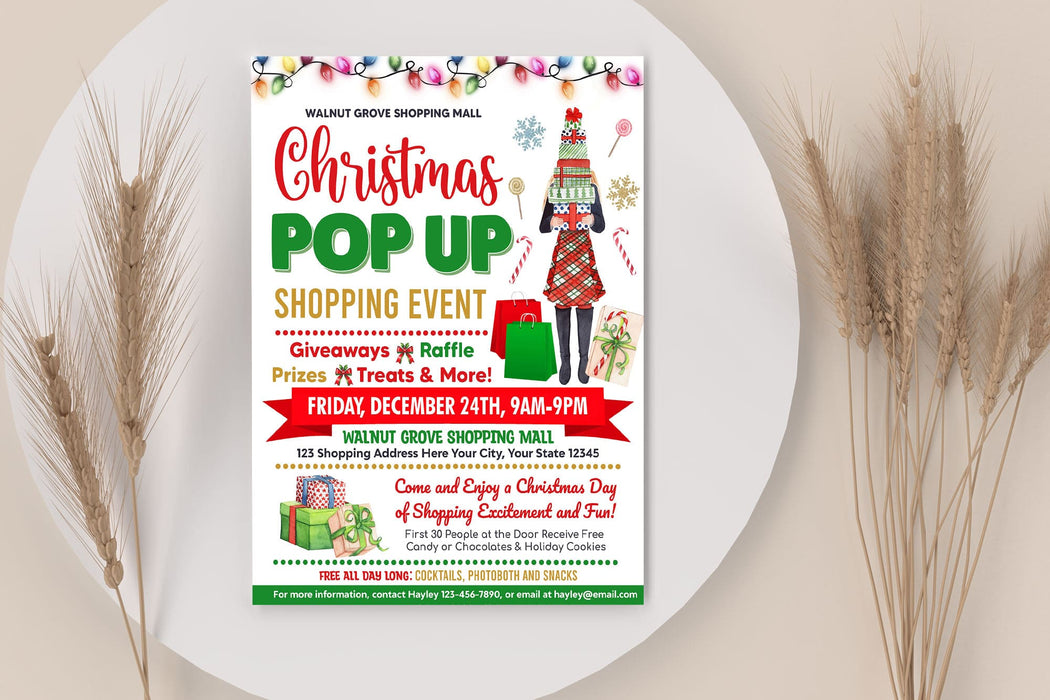 Customizable Christmas Pop-Up Event Flyer Printable