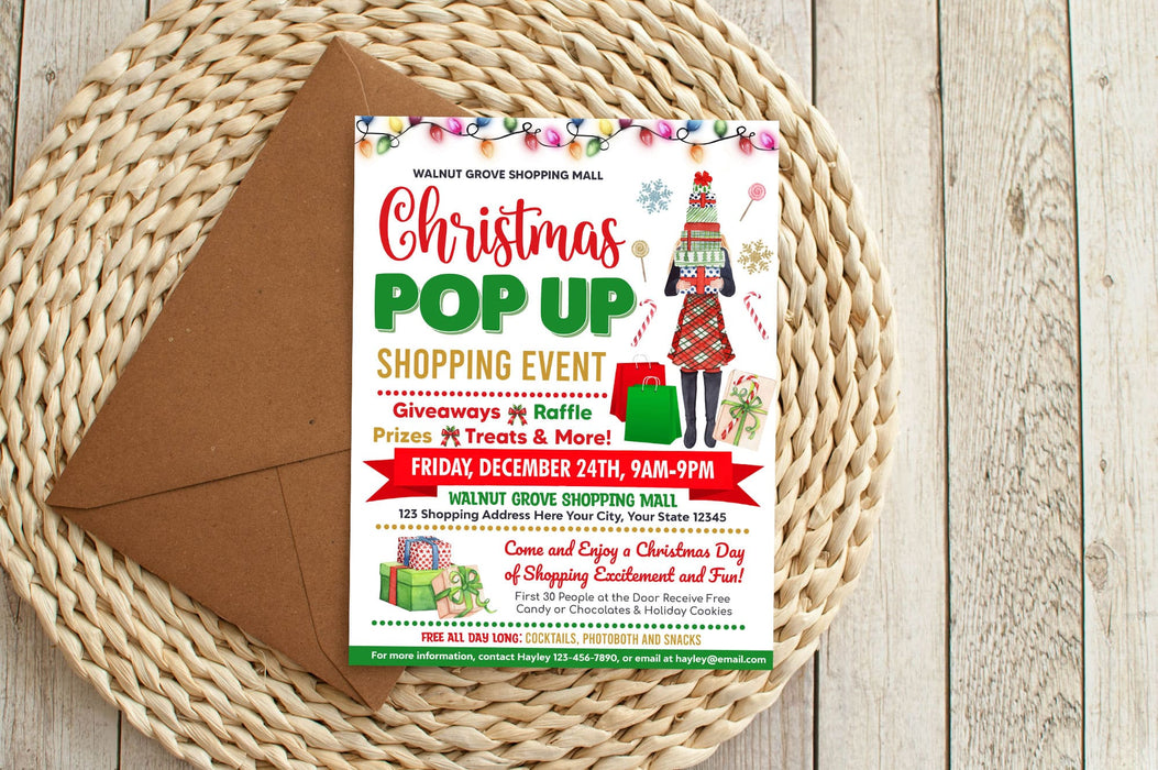 Customizable Christmas Pop-Up Event Flyer Printable