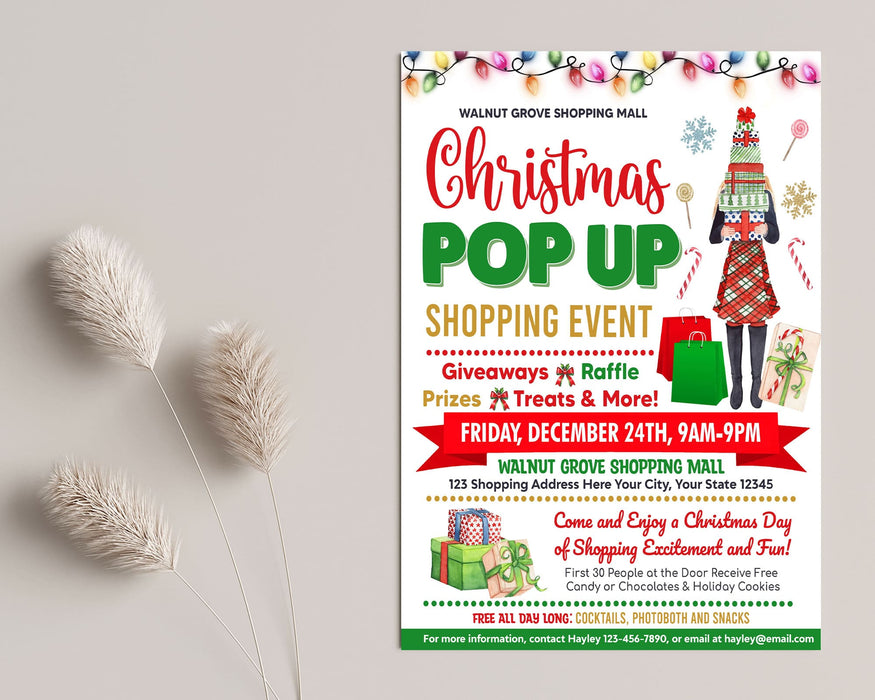 Customizable Christmas Pop-Up Event Flyer Printable