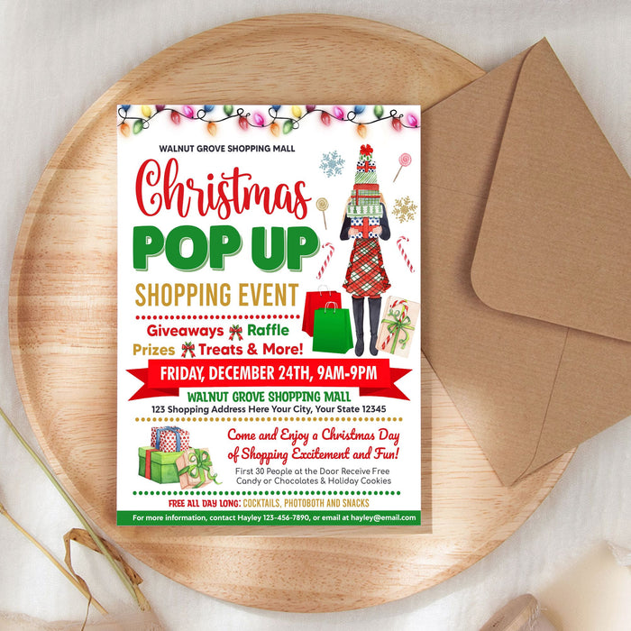 Customizable Christmas Pop-Up Event Flyer Printable