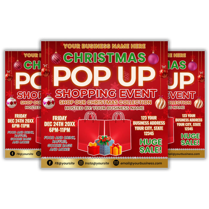 Printable Christmas Pop-Up Sale Event Flyer