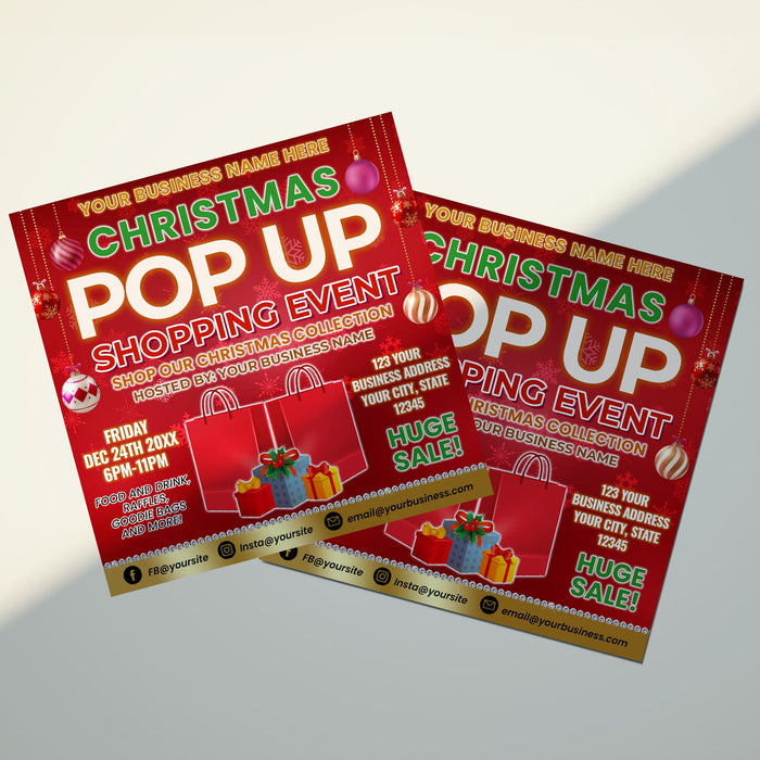 Printable Christmas Pop-Up Sale Event Flyer