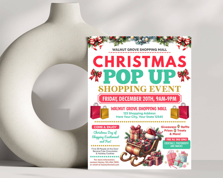 Editable Christmas Shopping Event Pop-Up Flyer