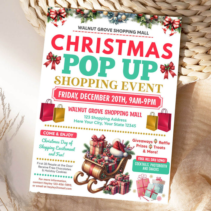 Editable Christmas Shopping Event Pop-Up Flyer