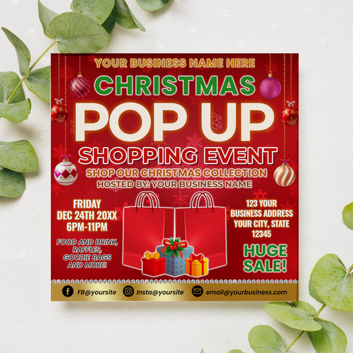 Printable Christmas Pop-Up Sale Event Flyer