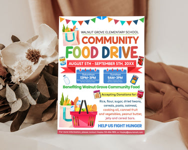 Customizable Community Food Drive Flyer Template | Fundraiser Flyer ...