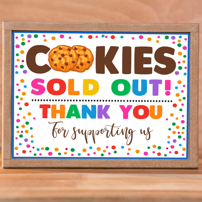 Printable Cookie Sold Out Signage | PDF Cookie Booth Sign