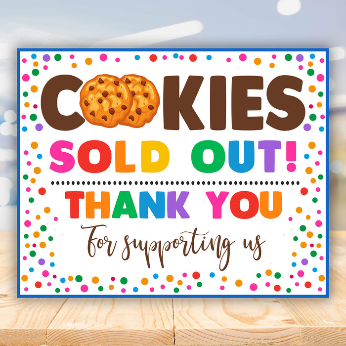 Printable Cookie Sold Out Signage | PDF Cookie Booth Sign