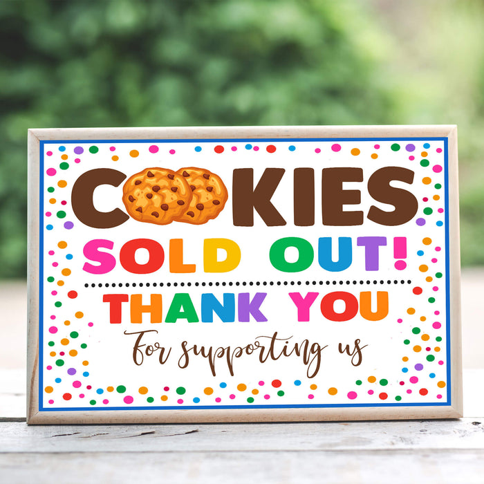 Printable Cookie Sold Out Signage | PDF Cookie Booth Sign