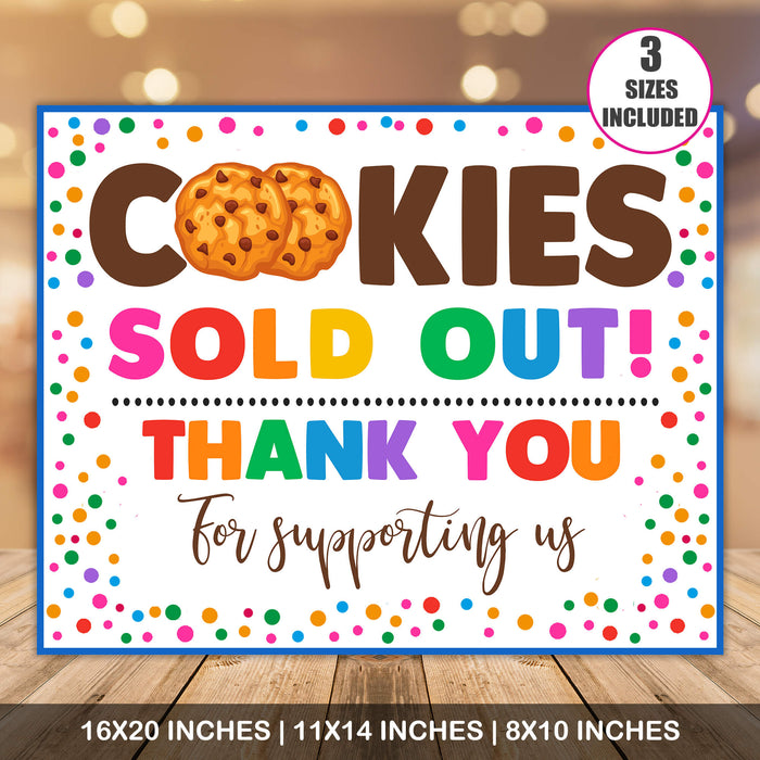 Printable Cookie Sold Out Signage | PDF Cookie Booth Sign