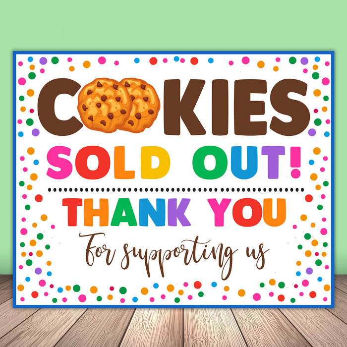 Printable Cookie Sold Out Signage | PDF Cookie Booth Sign