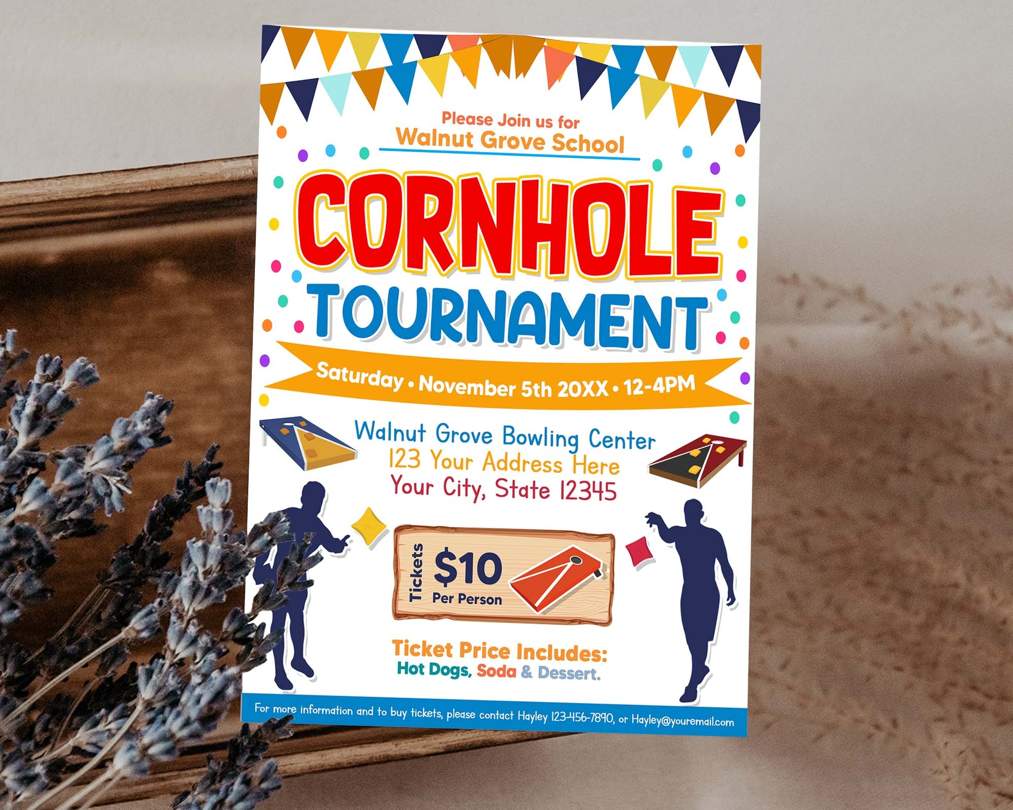 Customizable Cornhole Tournament Flyer Sport Fundraiser Flyer