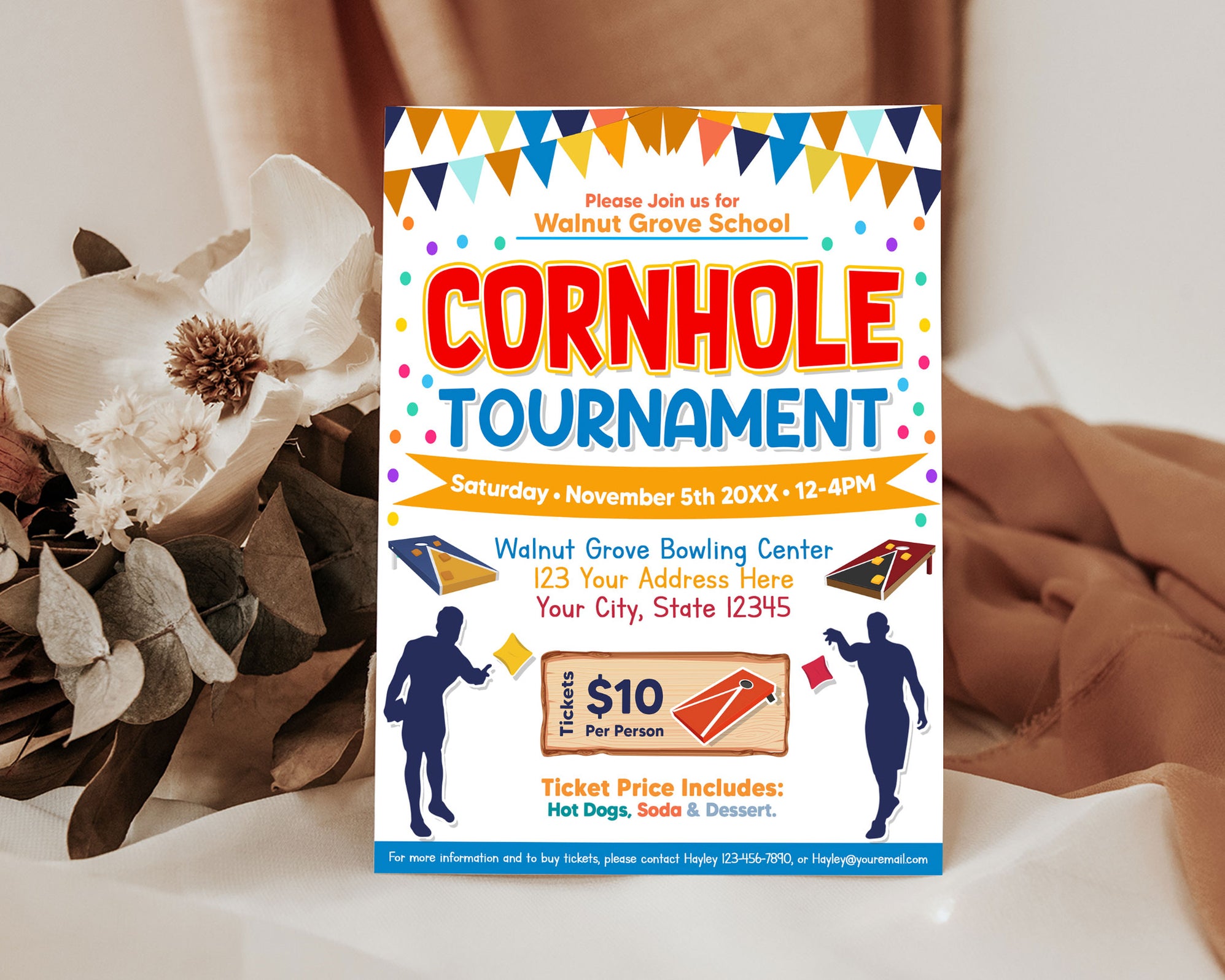 Customizable Cornhole Tournament Flyer | Sport Fundraiser Flyer ...