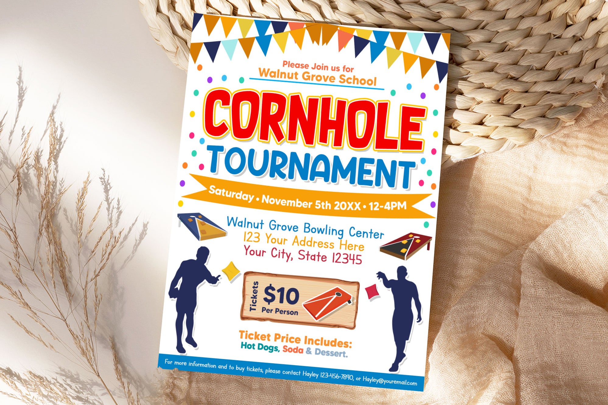Customizable Cornhole Tournament Flyer | Sport Fundraiser Flyer ...