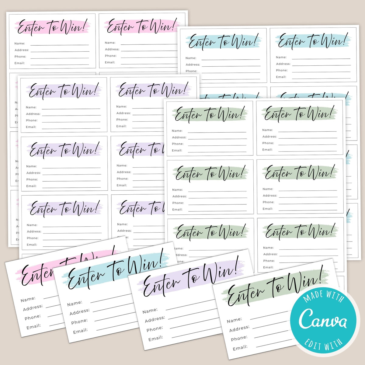 Enter to Win Raffle Ticket Template | Event Giveaway Contest Entry Form Ticket - Posh Park enter-to-win-raffle-ticket-template-event-giveaway-contest-entry-form-ticket-posh-park