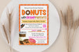 Donuts With Grandparents Flyer| School PTO PTA Family Donut Flyer Invitation