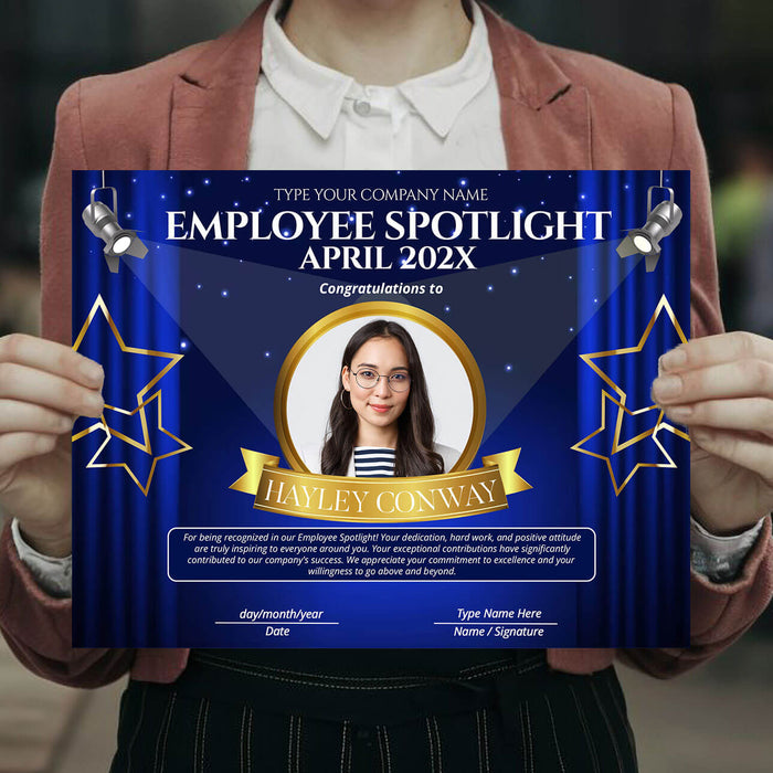 Employee Spotlight Certificate | Star Employee Recognition Template