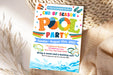 Customizable End of Season Pool Party Invite Template | Summer Themed Party Bash Flyer Invite