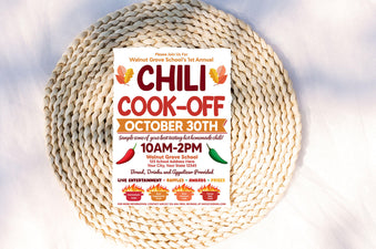 Fall Chili Cook-Off Flyer Template | Autumn Cooking Competition Poster ...