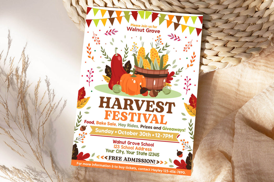 Customizable Fall Harvest Festival Flyer Template | Autumn Festival Invitation Flyer - Posh Park customizable-fall-harvest-festival-flyer-template-autumn-festival-invitation-flyer-posh-park