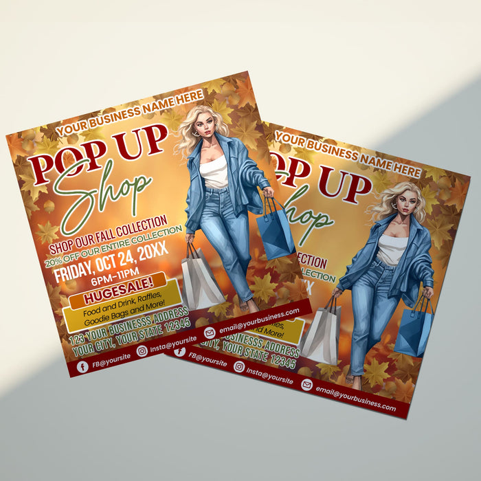 Editable Fall Pop Up Market Flyer Template