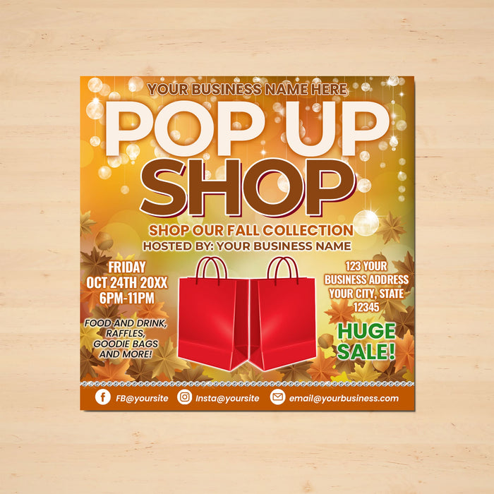 Autumn Pop Up Shop Flyer