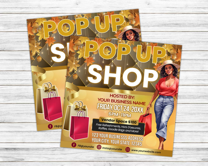 Autumn Pop Up Shop Flyer Template