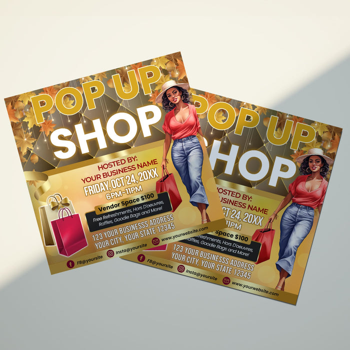 Autumn Pop Up Shop Flyer Template