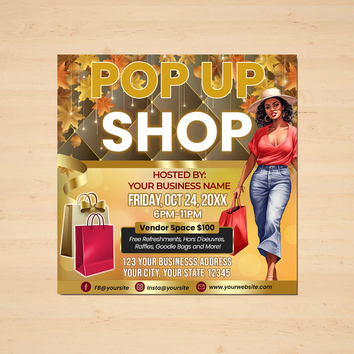 Autumn Pop Up Shop Flyer Template